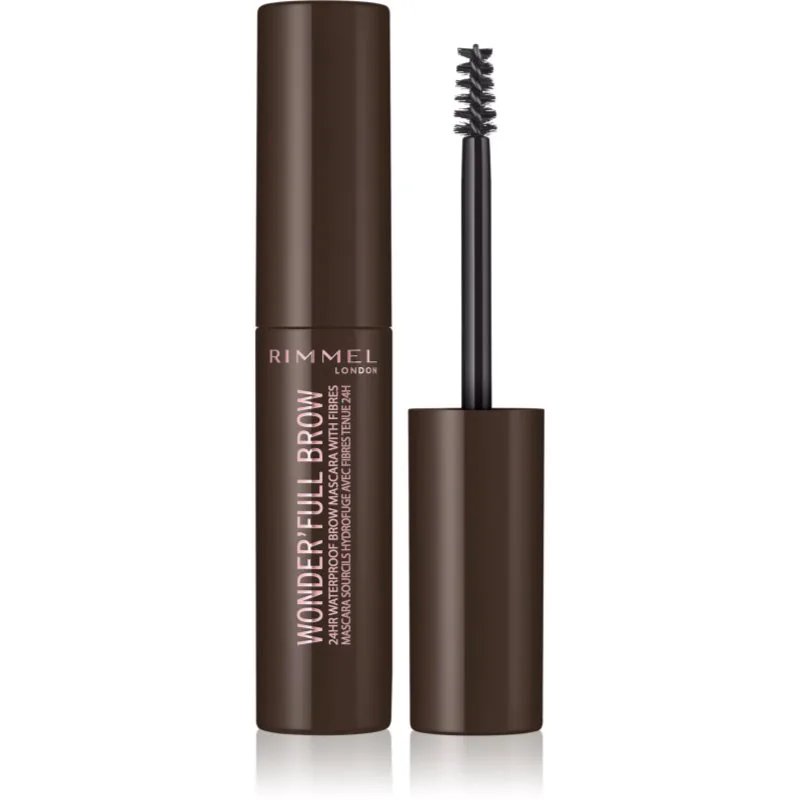 Rimmel Wonder'Full Brow μάσκαρα για τα φρύδια αδιάβροχο απόχρωση 003 Dark 4.5 ml