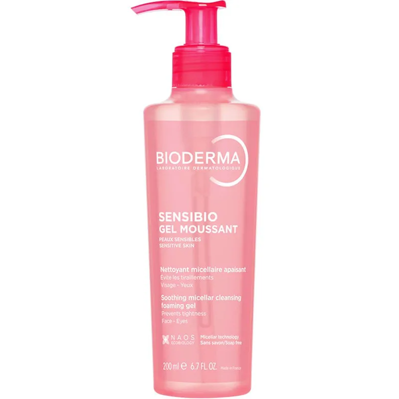 Bioderma Sensibio Soothing Micellar Cleansing Foaming Gel Καθαρισμού & Ντεμακιγιάζ Προσώπου - Ματιών, Κατάλληλο για Ευαίσθητες Επιδερμίδες 200ml