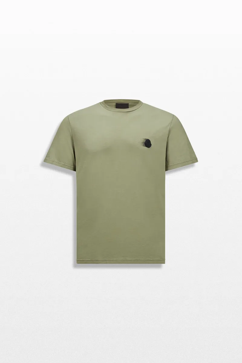 MONCLER Ανδρικό Πράσινο Faded Logo Motif Cotton T-shirt