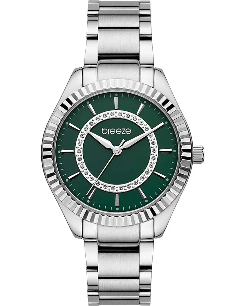 BREEZE Magnificent Crystals - 612471.6, Silver case with Stainless Steel Bracelet