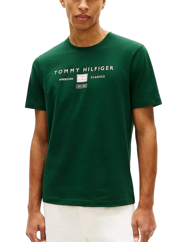 Ανδρικό T-shirt Πράσινο Tommy Hilfiger MW0MW42365-MBN