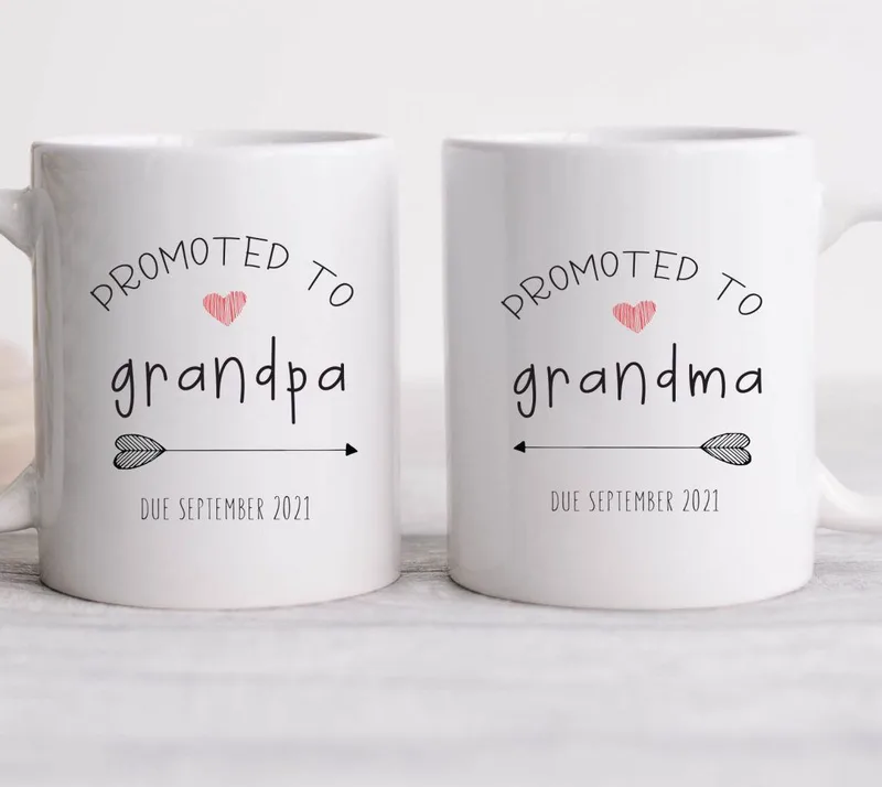 Σετ κούπες - Promoted to grandma & grandpa - Απλή