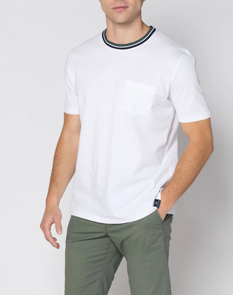 THE BOSTONIANS ΜΠΛΟΥΖΑ T-SHIRT PIQUE WAFFLE REGULAR FIT 3TS1306-WHITE White