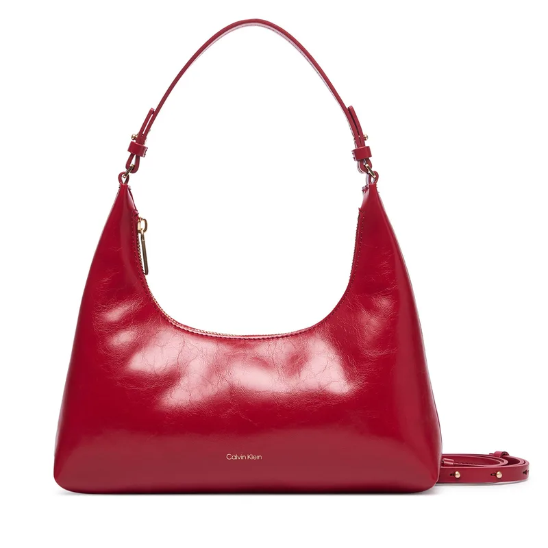 Τσάντα Calvin Klein Foil Logo Glossy Conv Shoulder B LV04F3737G Μπορντό