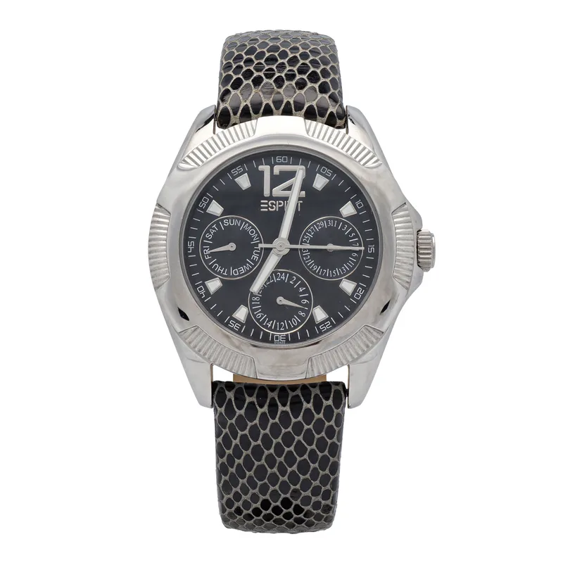 ESPRIT Βlack Leather Strap ES101052002