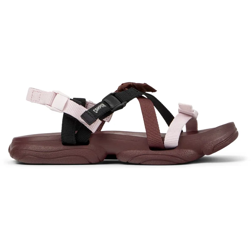 CAMPER Karst Sandal - Πέδιλα Για Γυναικεία - Μαύρο,Ροζ,Μπορντό, Μέγεθος 39, Cotton fabric