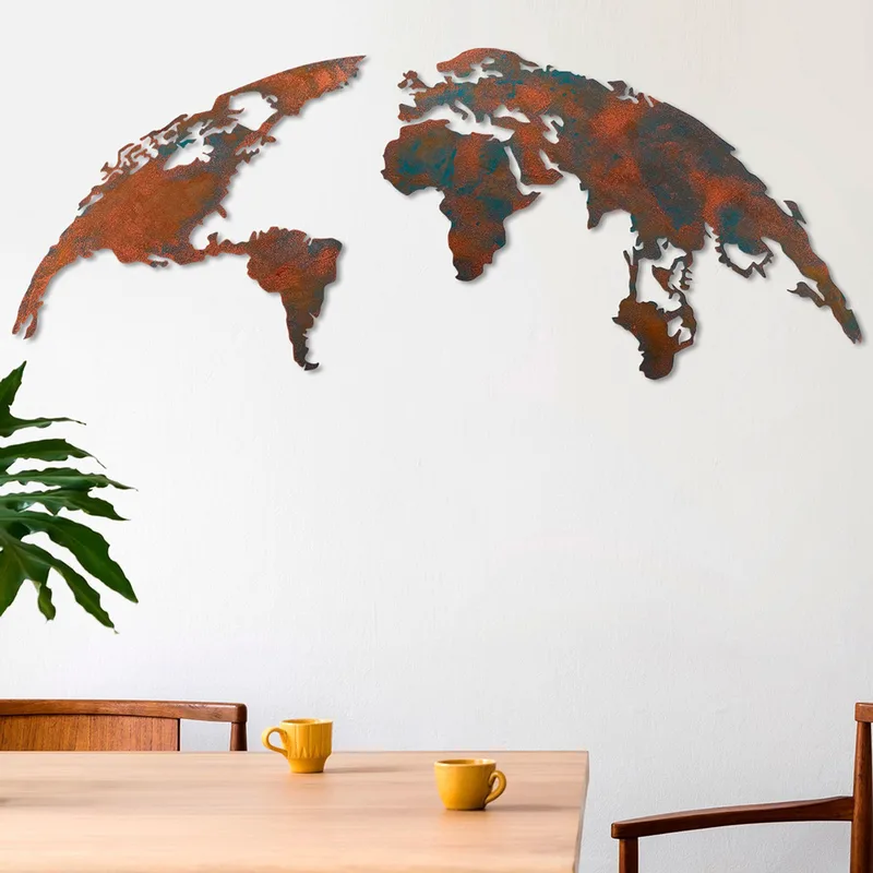 Μεταλλικό Διακοσμητικό Τοίχου World Map Medium - 2 891Tnl2434 150x59 cm