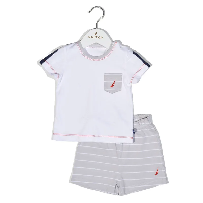 Βρεφικά Ρούχα (Σετ 2τμχ) Nautica Γκρι Ριγέ 74 CM (6-9M) 74 CM (6-9M)