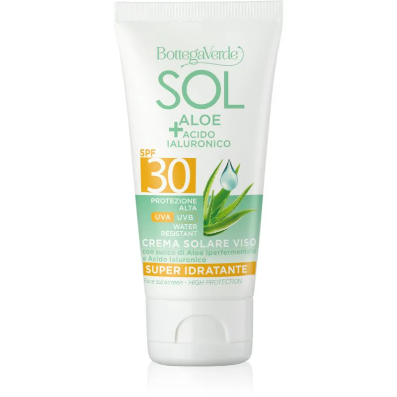 Bottega Πράσινο Sol Aloe αντηλιακή κρέμα προσώπου με αλόη βέρα SPF 30 50 ml