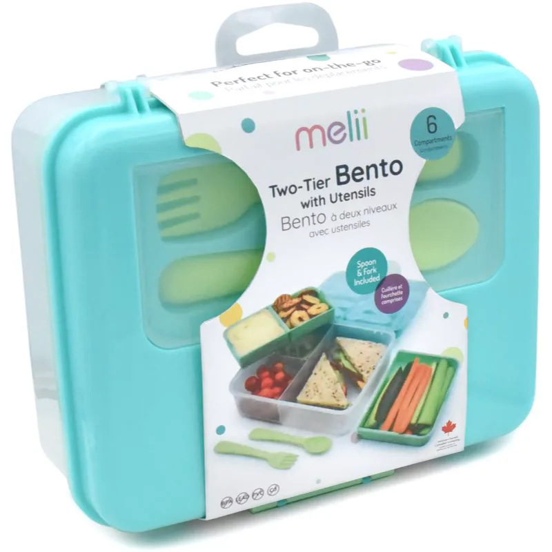 Melii Bento Box τάπερ για σνακ Blue, Mint, Lime 1446 ml