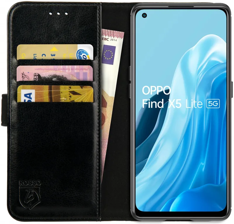 Κόκκινο Element PU Θήκη Πορτοφόλι Oppo Find X5 Lite - Black (8719246358319)
