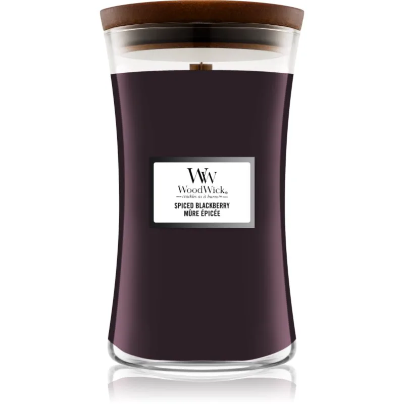 Woodwick Spiced Blackberry αρωματικό κερί με ξύλινο φιτίλι 609,5 γρ