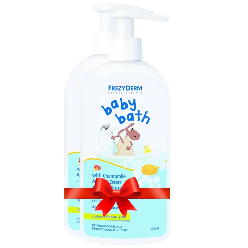 Frezyderm Promo Baby Bath Βρεφικό Αφρόλουτρο με Χαμομήλι, Εστέρες Αμυγδάλου & Πρωτείνες Σιταριού 600ml (2x300ml)