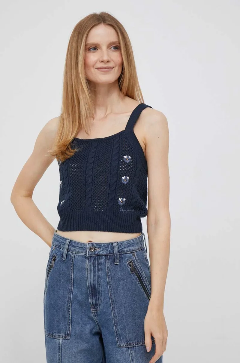 Τοπ από μείγμα μαλλιού Pepe Jeans Emalynn