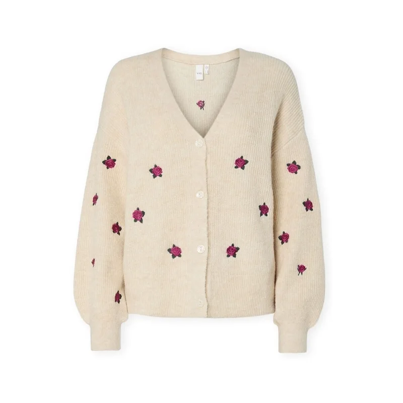 Μπουφάν / Ζακέτες Y.a.s YAS Noos Fleur Cardigan - Birch/Bouquet