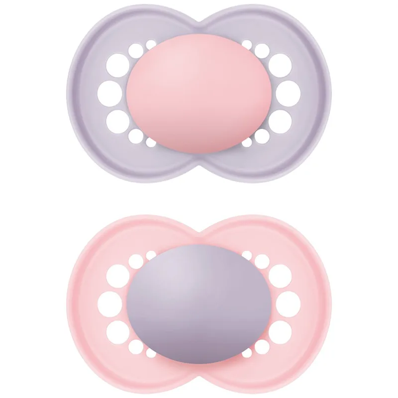 Mam Original Silicone Soother 16m+ Ορθοδοντική Πιπίλα Σιλικόνης με Θήκη Μεταφοράς & Αποστείρωσης 2 Τεμάχια, Κωδ 278SGc - Λιλά / Φούξια