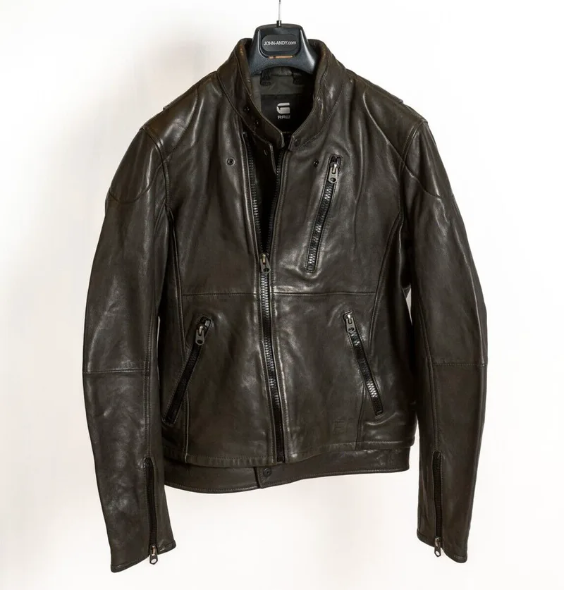 G-Star Ανδρικό Δερμάτινο Biker Jacket Raw Χακί