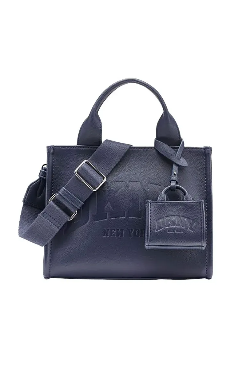 DKNY γυναικεία τσάντα ώμου με ανάγλυφο λογότυπο "Hadlee" - R53AAC80 Μπλε Σκούρο
