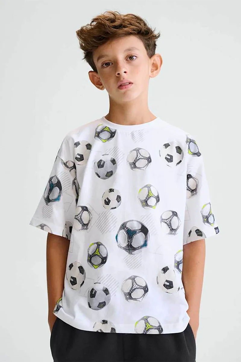 Mayoral παιδική μπλούζα με all-over print - 6038-S26 Λευκό