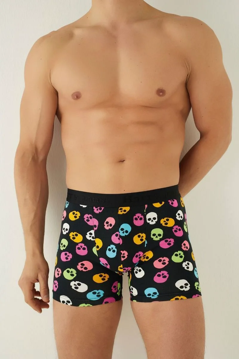 Ανδρικό μποξεράκι SKULL Βαμβακερό Harry Jons 41597 Μαύρο