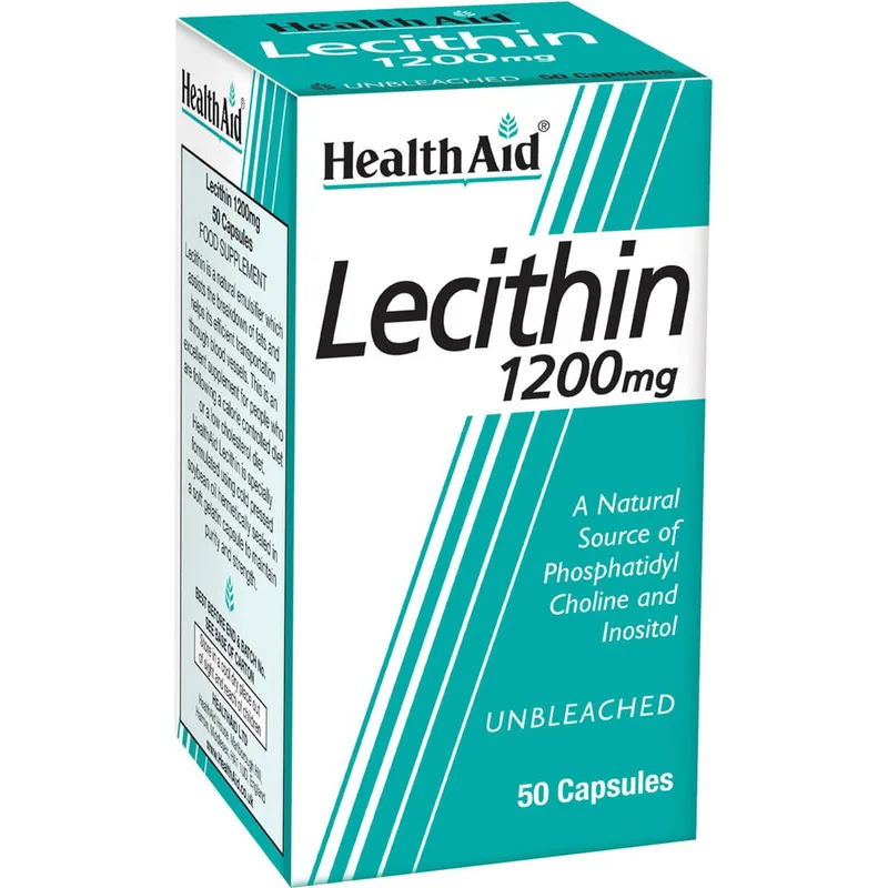 Health Aid Lecithin 1200mg Συμπλήρωμα Διατροφής Λεκιθίνης Σόγιας για τον Μεταβολισμό του Λίπους & Έλεγχο του Βάρους 50caps