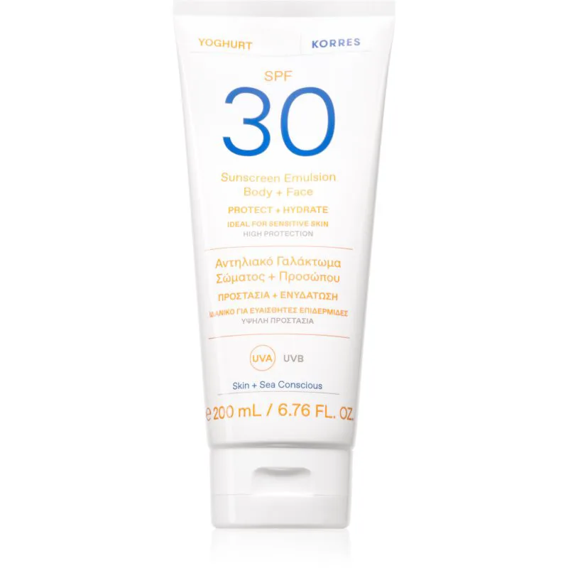 Korres Yoghurt Sunscreen αντηλιακό γαλάκτωμα Για πρόσωπο και σώμα SPF 30 200 ml