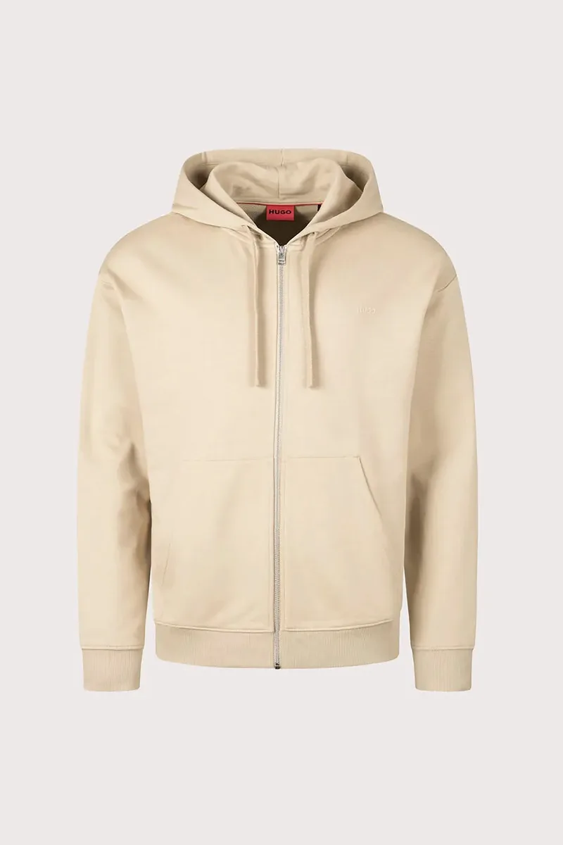 Hugo Boss ανδρική ζακέτα φούτερ με κουκούλα Relaxed Fit - 50548651 Μπεζ
