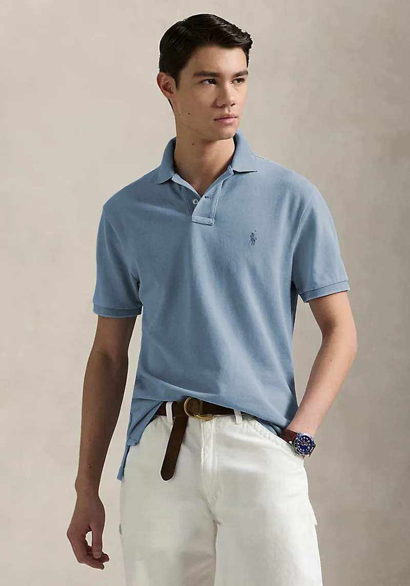 Polo Ralph Lauren Polo Μπλούζα της σειράς Mesh Polo - 710970582 001 Light Indigo
