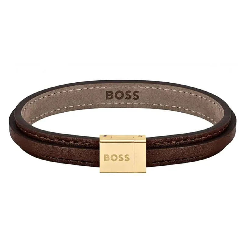 HUGO BOSS Ανδρικό Βραχιόλι από Δέρμα και ατσάλι 1580329S