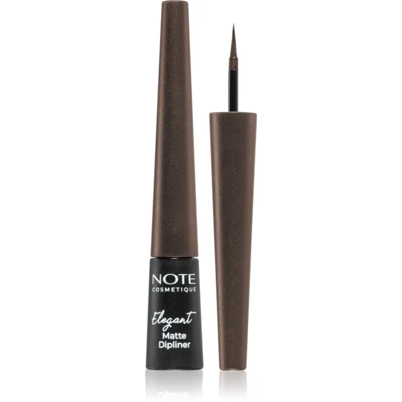 Note Cosmetique Elegant Matte Dipliner Υγρό λάινερ ματιών με μεταλλικό ματ αποτέλεσμα απόχρωση 02 Coffee Brown 2.5 ml