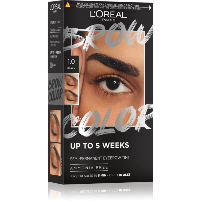 L’Oréal Paris Brow Color βαφή για τα φρύδια απόχρωση 1.0 Black 1 τμχ