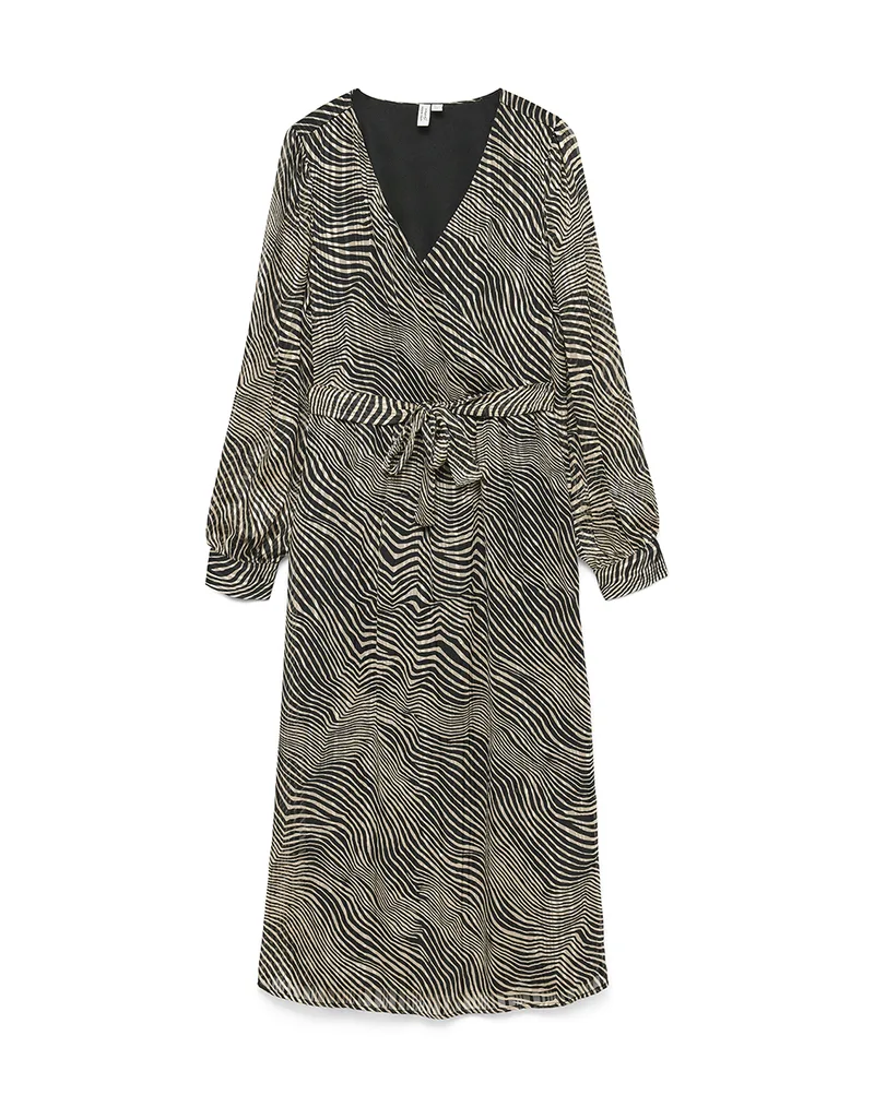 VERO MODA VMGEBRA GEDNA LS 7/8 DRESS WVN BTQ GA 10335835-BlackGebra Multi