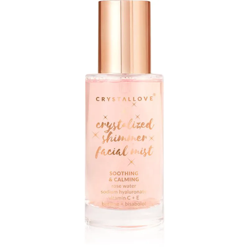 Crystallove Rose Quartz Shimmer Facial Mist ομίχλη προσώπου για λαμπρή επιδερμίδα 100 ml