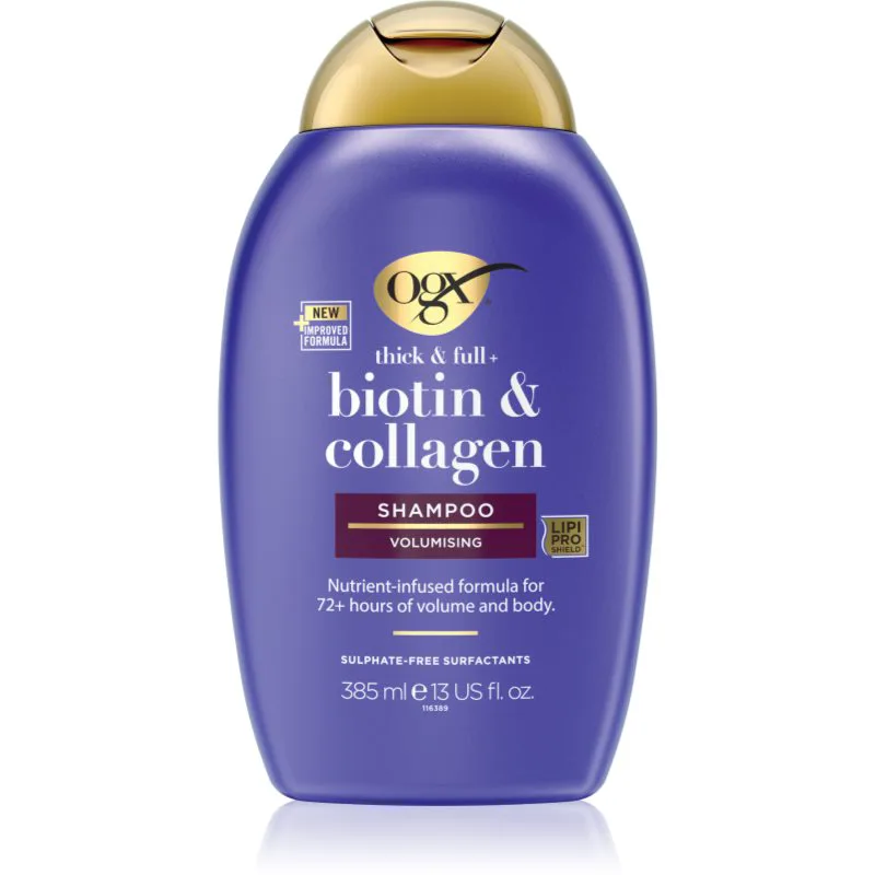 OGX Biotin & Collagen πυκνωτικό σαμπουάν για όγκο μαλλιών 385 ml
