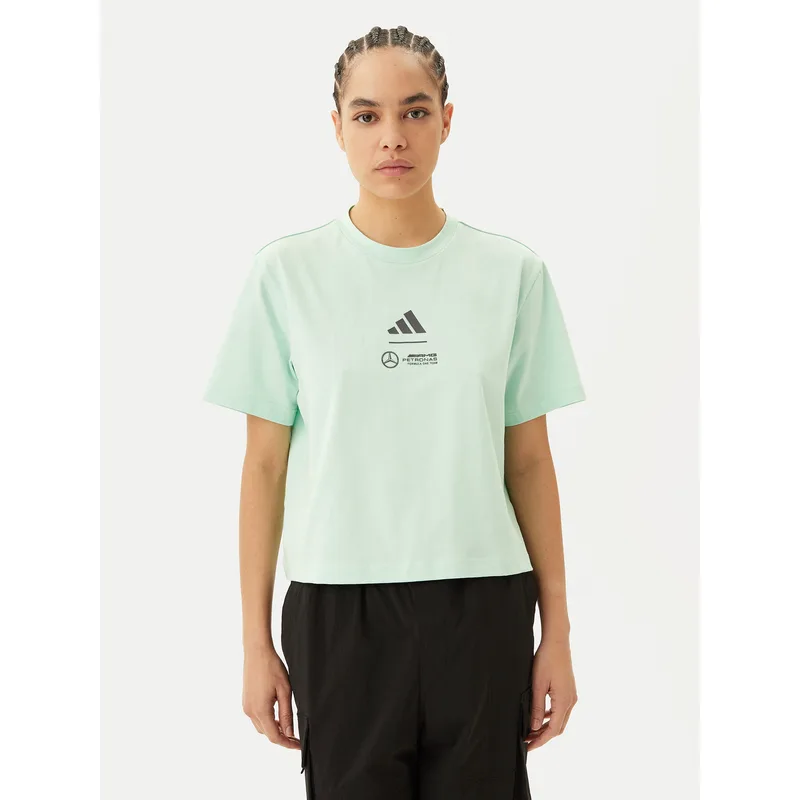 adidas T-Shirt Mercedes - AMG Petronas Formula One Team Premium JY3077 Πράσινο Loose Fit