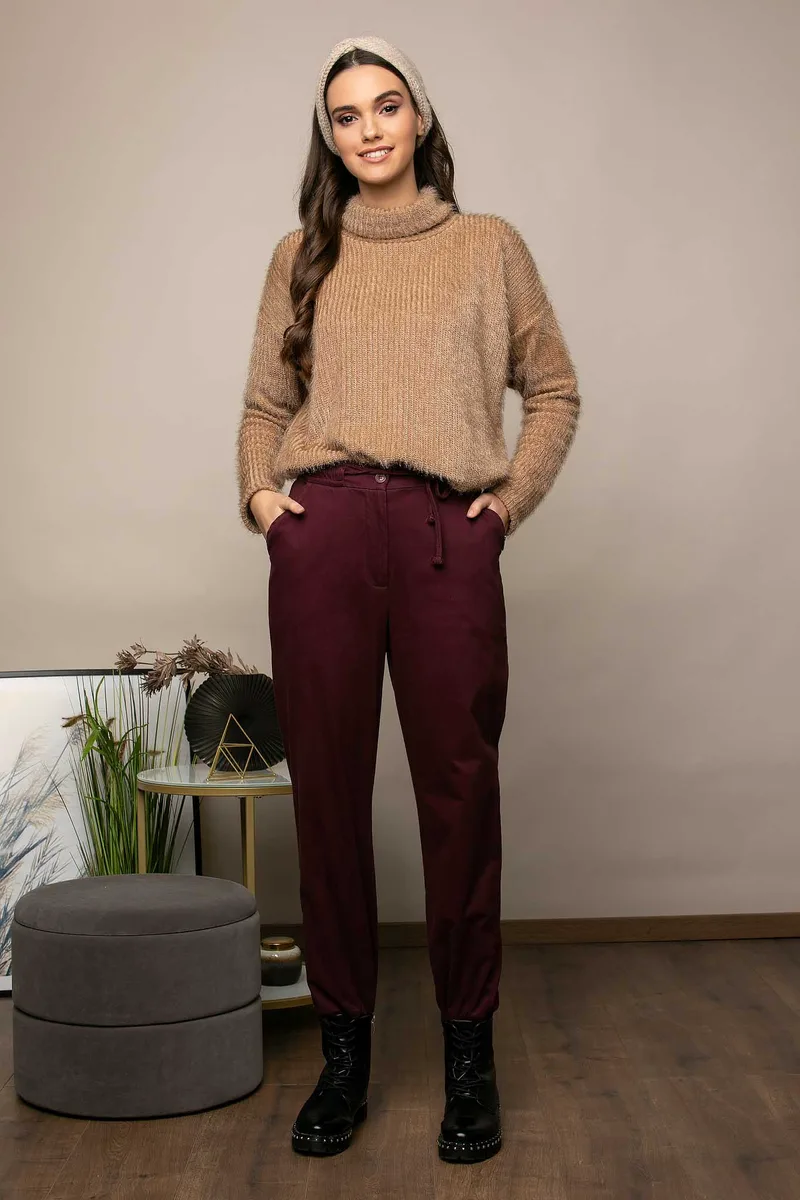 Enzzo Παντελόνι slouchy - Μπορντό