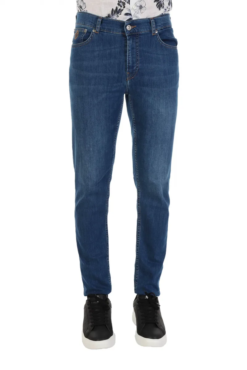 TRUSSARDI JEANS ΠΑΝΤΕΛΟΝΙ JEANS 370CLOSE DENIM NICE TOP ΜΠΛΕ