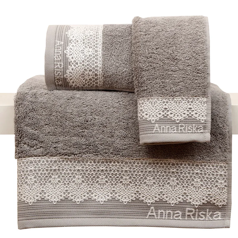 Πετσέτα Προσώπου 50X100 Anna Riska Karla Γκρι (50x100)