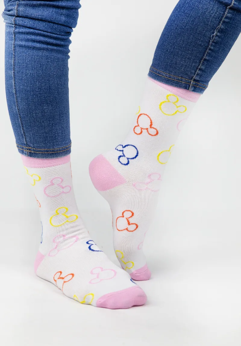 Κάλτσες γυναικείες Mickey Mouse Logo Cimpa MN21524-1-Λευκό