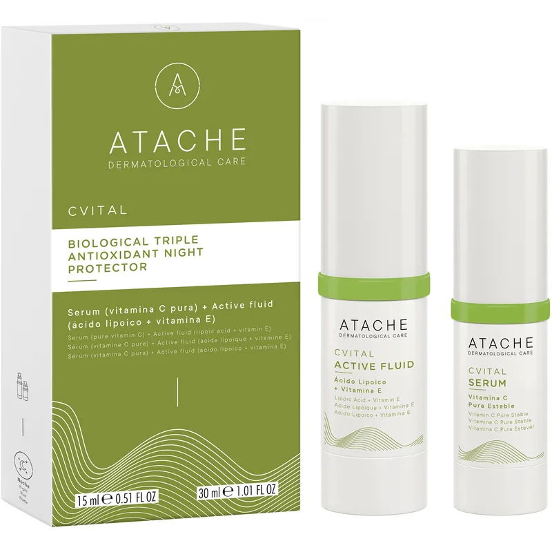 Atache C Vital Set Πακέτο Προσφοράς Active Fluid with Lipoic Acid, Vitamin E 30ml & Active Serum Vitamin C Pure Stable 15ml