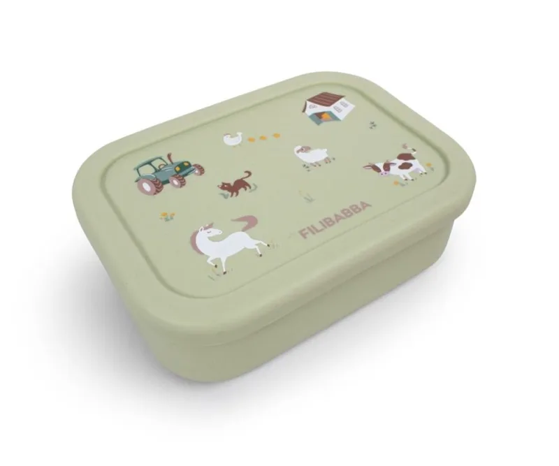 Δοχείο Φαγητού Σιλικόνης Με Χωρίσματα Filibabba Bog Green 700ml