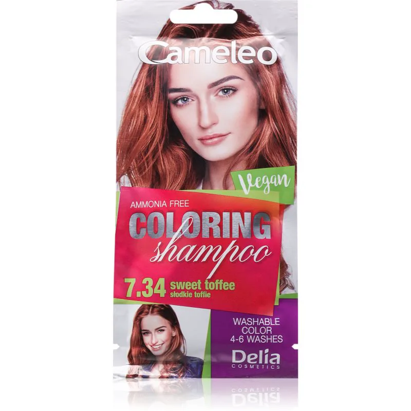 Delia Cosmetics Cameleo Coloring Shampoo σαμπουάν με χρώμα για τα μαλλιά απόχρωση 7.34 Sweet Toffee 40 ml