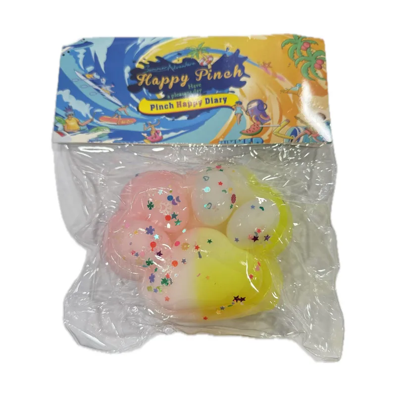 Antistress Pinch Family Squishy Πατούσα σε Κίτρινες αποχρώσεις 10x9cm