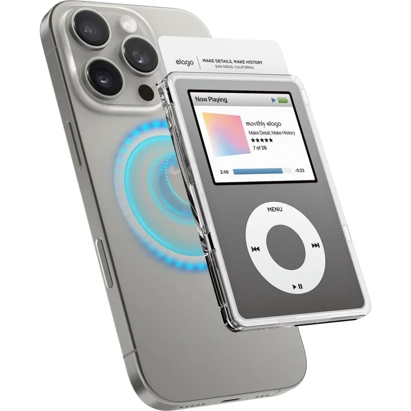 Universal Θήκη Elago Classic Monthly Magnetic Card Pocket Πορτοφόλι για Κάρτες με MagSafe - Dark Grey (EMSPC-POCKET-DDP-IPOD-DGY)