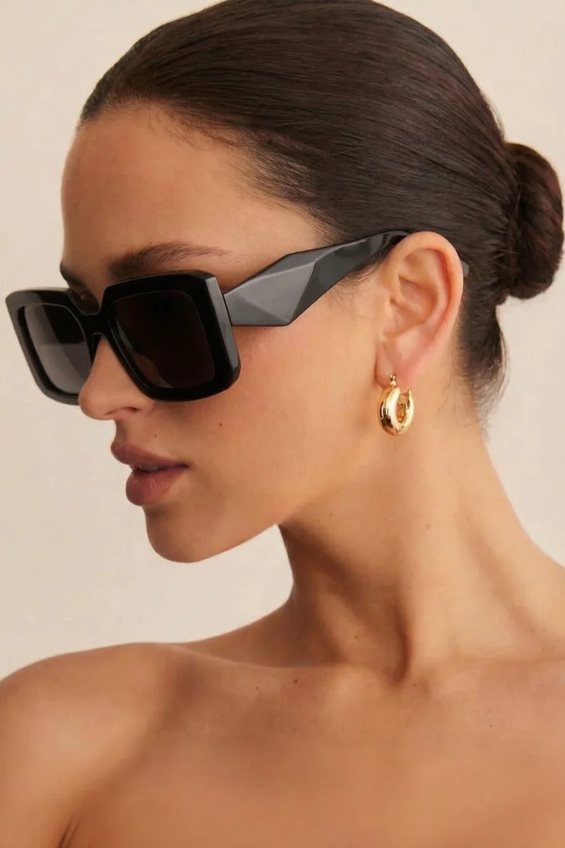 Γυαλιά Ηλιού Oversized Bold Statement - Μαύρο