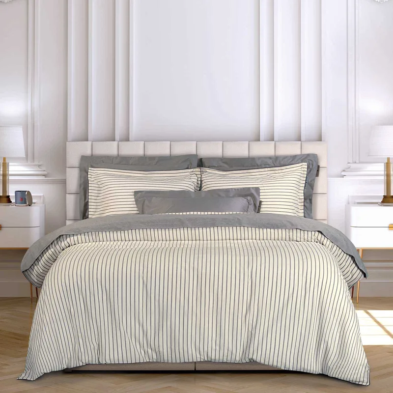 Σετ Παπλωματοθήκη Υπέρδιπλη 3 Τεμαχίων Greenwich Polo Club 2296 Grey-White 220x240
