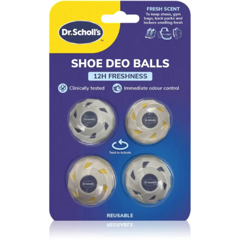 Scholl Dr. Scholl's 12 Hour Freshness μικρές αποοσμητικές μπάλες παπουτσιών 4 τμχ