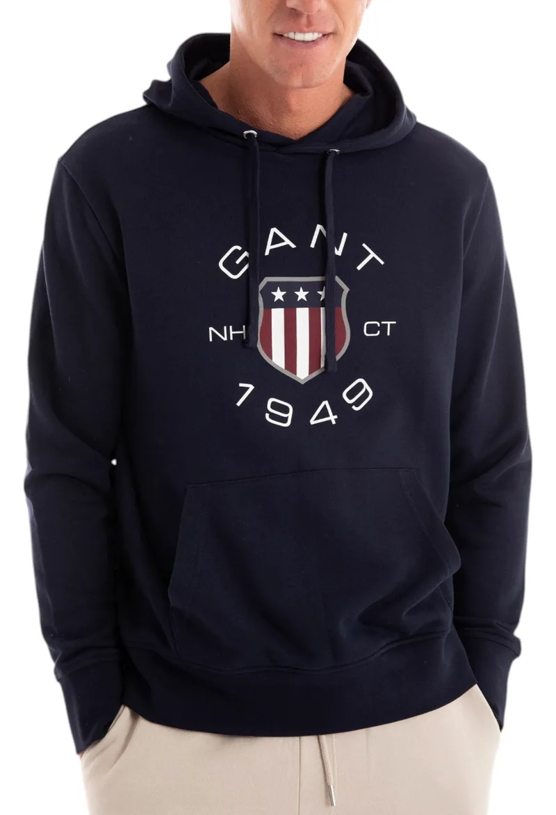 Μπλούζα Μακρυμάνικη Gant Φούτερ Hoodie 2015087-433-EVENING BLUE Ανδρικό