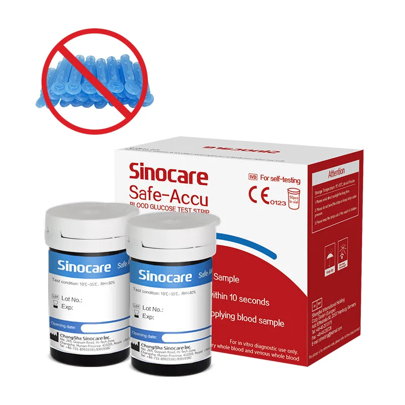 [50pcs] Sinocare Glucometer Glucose Test Strips without Lancets | Safe Accu