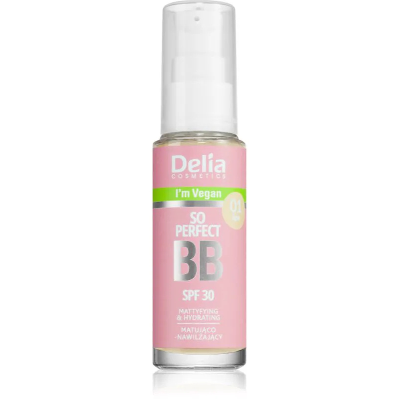 Delia Cosmetics BB So Perfect ματ ΒΒ κρέμα με ενυδατικό αποτέλεσμα απόχρωση 01 Light 30 ml
